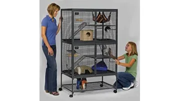 4-Tier Cat Kittens Enclosure Ferret Cage Playpen Box Kennel Crate Rotating Casters Ani Playpen Box Kennel Crate Rotating Casters Animal Cage Panels with Rollers1