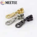 10pcs Meetee 5# Metal Zipper Head Auto Lock for Metal or Nylon Zippers Slider Zip Repari Kit DIY Bags Garment Sewing Accessories