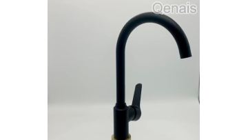 Matte Black Contemporary Brass Kitchen Faucet