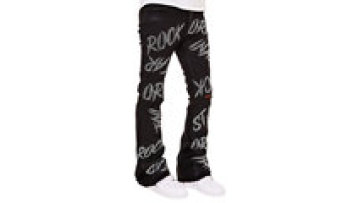 Rhinestone Men's Biker Jeans Letter Loose Black Wide Leg White Jeans For Men Baggy Designer Popular1