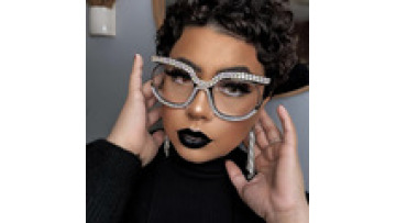 Luxury Oversized Women's Eyeglasses with Rhinestones and Anti-Blue Light Protection1