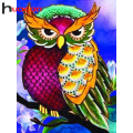 Huacan Diamond Painting Owl Decorations For Home Mosaic Animal Cross Stitch Embroidery Handmade Gift Wall Stickers