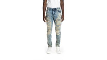 Stylish Men Pants Jeans Distressed Destroyed Ripped Biker Motorcycle Denim Jeans Men1