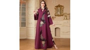 Latest Design Casual Wear Islamic Clothing Embroidery Kaftan Ladies Women Dress Turkey Dresses Long Robe Muslim Ethnic Caftan1