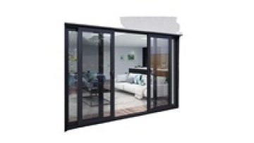 High quality aluminum alloy frame double glazed windproof exterior glass entry partition wall sliding stacker door1