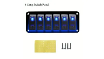 Pre-Wired 4 Gang Rocker Switches Panel W/4.8A USB Charger Socket Panel W/Voltmeter1