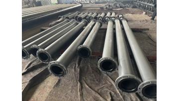 Steel pipe lined UHMWPE composite pipe awaiting de