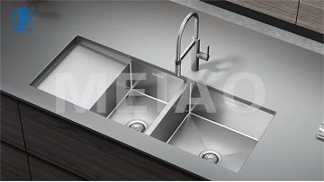 Double Bowl Drainboard Sink