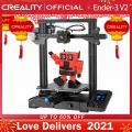CREALITY 3D Ender-3 V2 Mainboard With Silent TMC2208 Stepper Drivers New UI & 4.3 Inch Color LCD Carborundum Glass Bed Printer