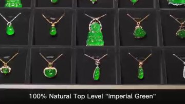 Fine jewelry gift hourglass shape 18k gold diamond pendant women yellow gold jadeite pendant1