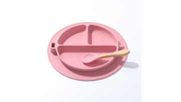 New Products BPA Free Kids Silicone plate Spoon Set Baby Feeding  Silicone Dishes Dinner Plate With Suction1