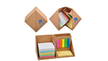 Custom Logo Foldable Kraft Paper Sticky Note with Pen Holder NE0331