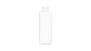120 mL/4oz clear PET plastic cylinder round bottle with 24-410 neck
