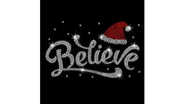 Custom Flatback Iron-On Rhinestone Patch for Christmas Beliefs on Clothes, Shoes, and Bags1