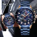 Mens Watches LIGE Top Brand Luxury Chronograph Wrist Watch All Steel Watches For Men Waterproof Quartz Watches Relogio Masculino