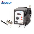 EU/US Plug 700W BGA Hot Air Rework Station, 858D Plus Desoldering Station, Industrial Hair Dryer Heat Gun with 3 Air nozzle