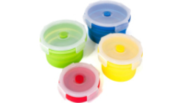 Wholesale custom Bpa free 4PCS Silicone collapsible lunch box foldable food storage container with lid1