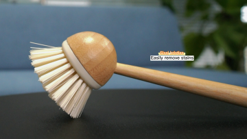 Topwill Household Natural Bamboo Long Handle Pan Pot Brush Dish Bowl Washing Cleaning Brush1