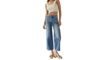 High Quality Wholesale Custom Light Blue High Waist Wide Leg Denim Jeans For Woman1
