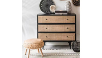 New trend fashion nordic style  modern designs natural  sideboard display storagerattan living room kitchen wood cabinet1