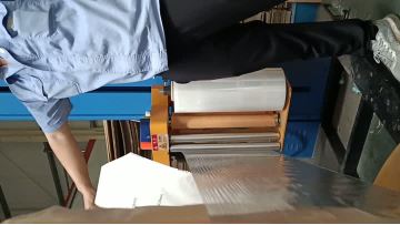 PE strech film in use on the machine