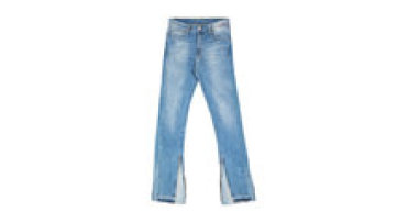 Custom Logo OEM ODM Slide Zip Leg Flare Jeans Men Washed Bootcut Bell Bottom Jeans1