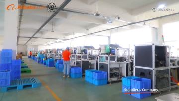 Many machines for dog poop bags making