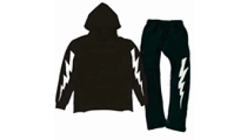 High quality 100% cotton french terry hoodie sweatpants customized high fashion cut edge two piece set tracksuits for men1