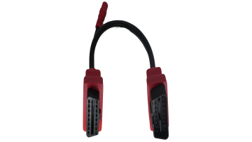 (Red) OBDII-16P male to OBDII-16P female to DC