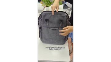 Grey tote mommy bag