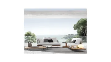 New Arrival Outdoor Patio Garden Chaise Lounge Furniture Teak Wood Sofa Design1