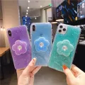 Suitable foriPhone11pro max xs mobile phone case Hyun same flower with bracket small fresh simple fashion silicone female models