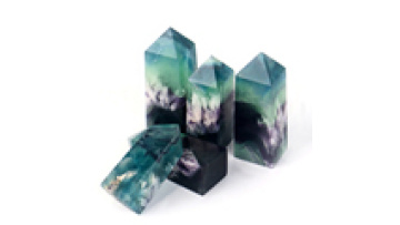 Hot Sale Natural Crystal Healing Hand Polished Feather Fluorite Crystal Point Tower for Fengshui1
