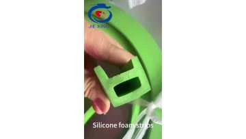 Green shaped silicone foam strip
