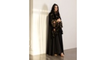 Latest Design Embroidery Lace Muslim Abaya Dress Abaya Women Muslim Dress 2026 Dubai Open Abaya with Scarf1
