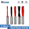 XCAN 1pc 4-10mm Left/Right Rotation Wood Forstner Drill Bits Router Bit Row Drilling 2 Flute Wood Hole Cutter Router Drill Bit
