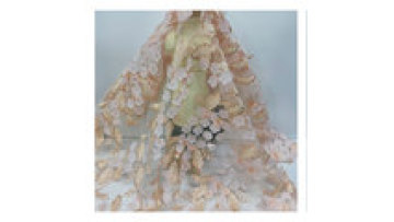 3D flower laser embroidery fabric illusion mesh skin tone dress fabrics for dresses sequin fabric1