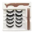 5 Pairs maquillaje False Eyelashes & Tweezer Set magnetic natural long lashes makeup faux cils Eyelash liquid eyeliner