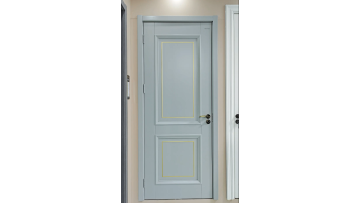 Light blue indoor wooden door