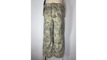 Camo Leaf Patterned Loose Fitting Workwear Pants