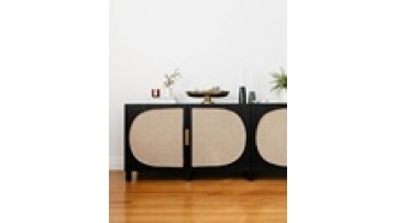 New design nordic style sideboard  natural modern designs solid wood storage rattan  living room kitchen cabinet1
