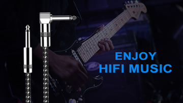 Fashion Premium Nylon Braided 6.35mm Head male to male guitar cable mono audio plug instrument cable from Bofan1