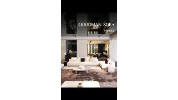 Goodman Sofa: Italian-style minimalist sofa for luxury villas and mansions.