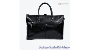 Business Genuine Leather Texture Handheld Briefcase