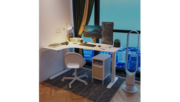 L-shape adjustable height desk