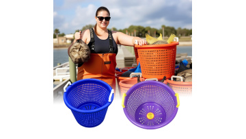 4-Color Flash! HDPE Plastic Basket/Barrel - All-Purpose Tool for Aquaculture Transfer & Sale | Quick Showcase