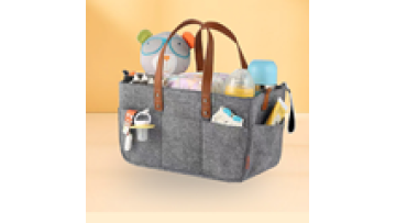 Printed Foldable Felt Tote Bag - Diaper Organizer Handbag1