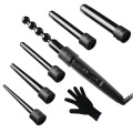 6 In 1 Professional Ceramic Curling Iron Interchangeable Hair Curler waver LED display Curling Wand roller With Resistant Glove
