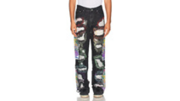 Mens Distress Designer Fashion Jeans with Patches Top Quality Straight Leg Jeans1