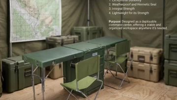 Field Desk Table Plastic Mobile Office Lldpe Rotomold Multifunction Fold Field Tactical Desk Table Plastic Case